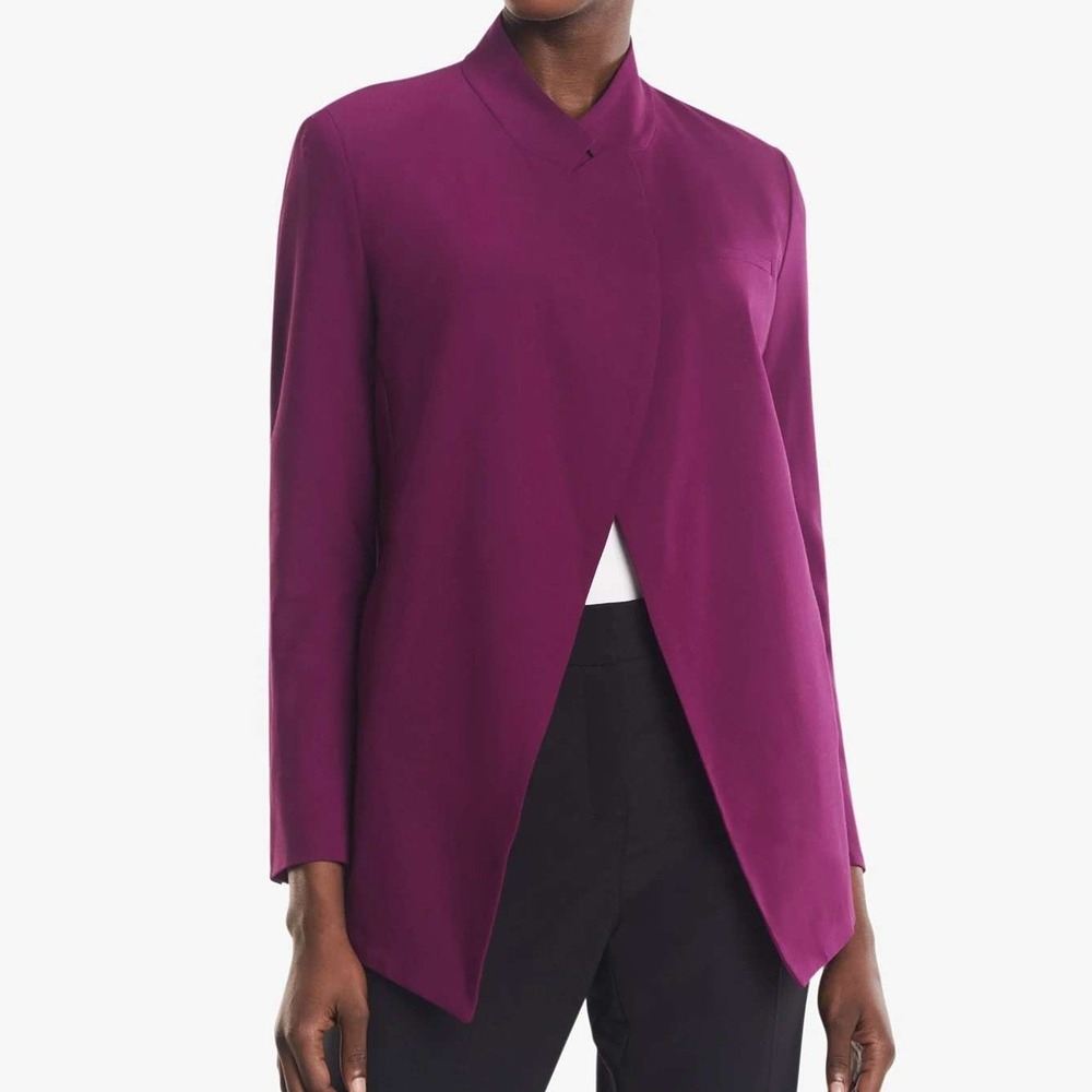 MM Lafleur The Oliver Blazer‎ Jacket Deep Plum Tropical Wool Blend Size Small